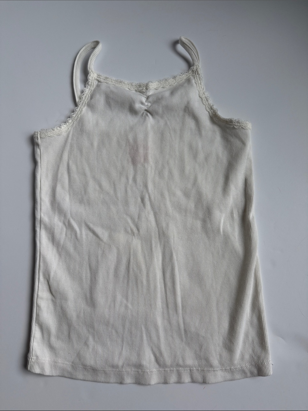 Cat & Jack Cream Ribbed Lace-Trim Camisole
